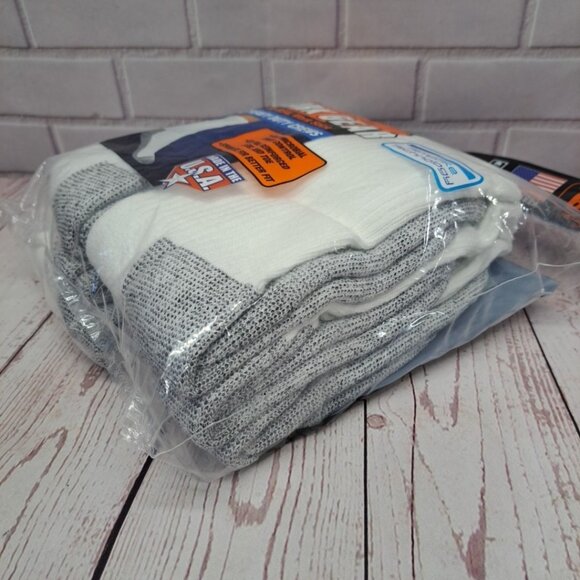 NEW Men's 6-Pair Work Gear Heavy Duty Crew Socks - White Size 6-12 - Made In USA - Picture 9 of 9